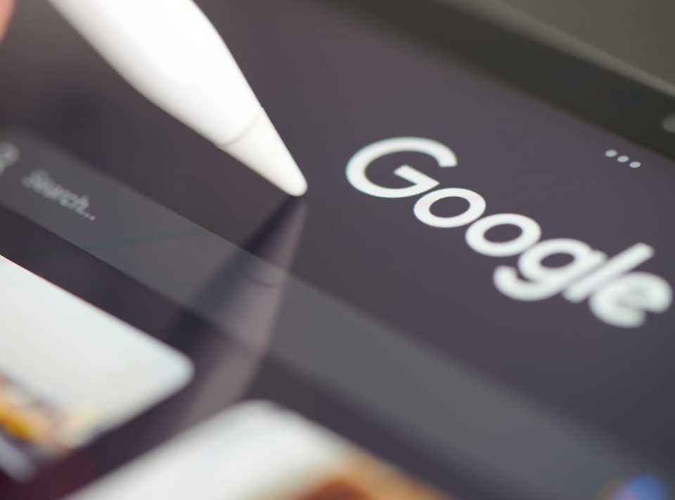 Google Logo - Digital Pen Touching Screen